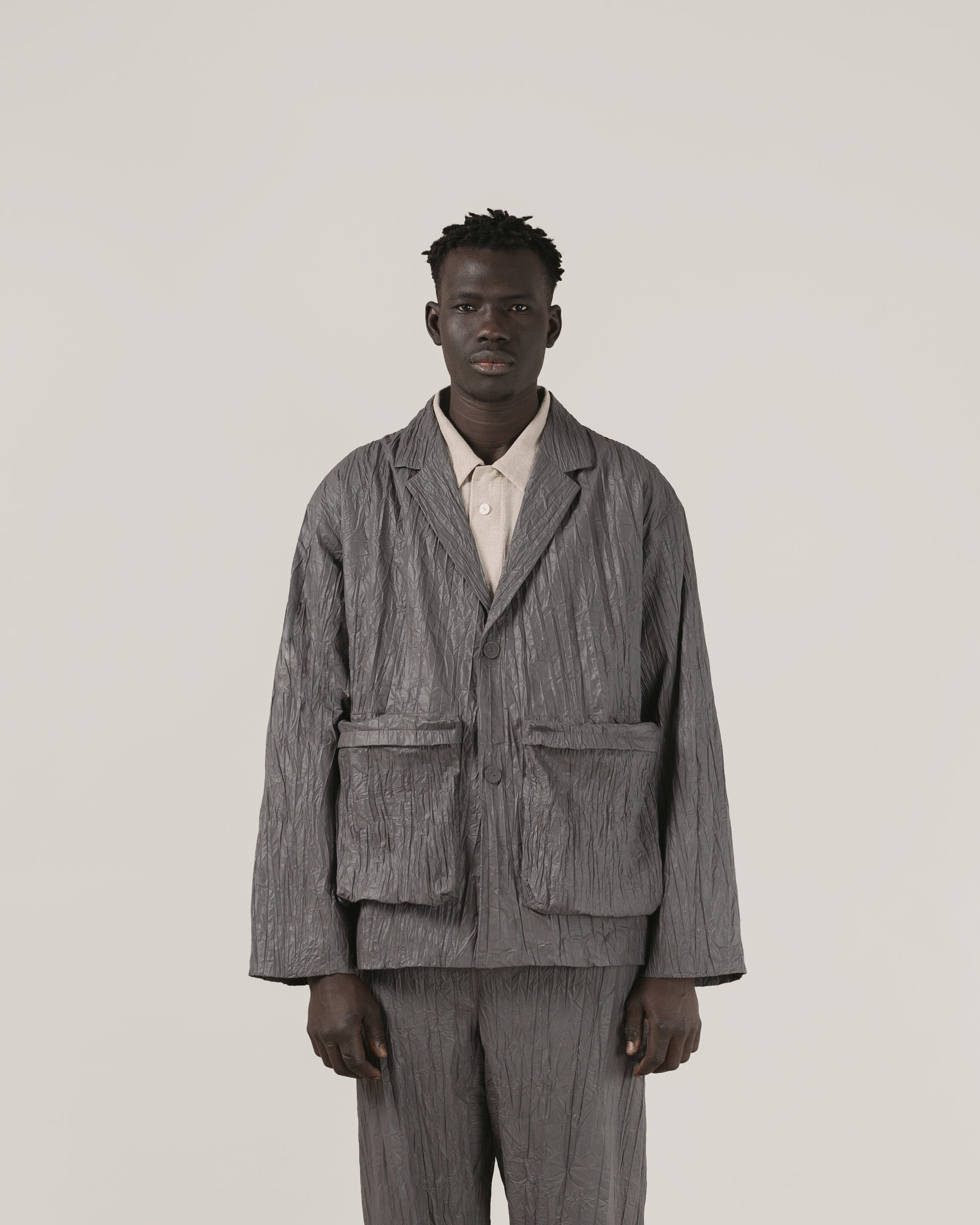 Satta | Crinkle Blazer - Graphite