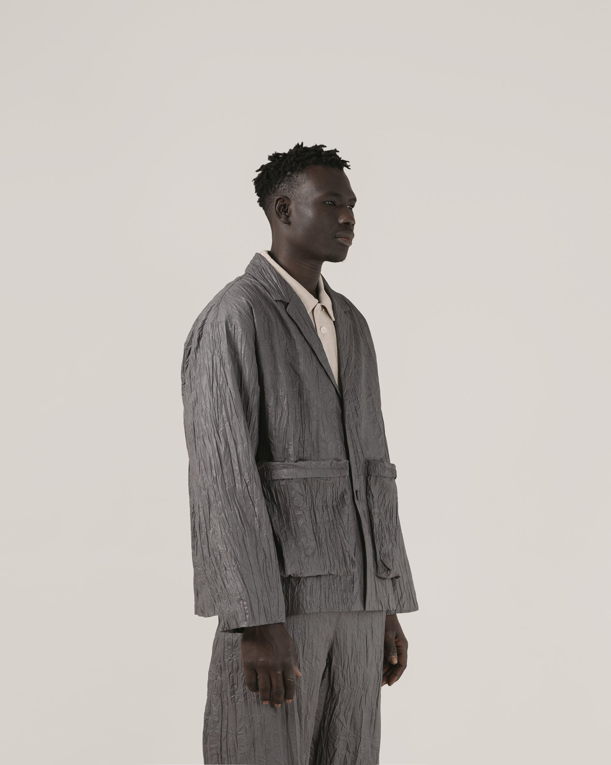 Satta | Crinkle Blazer - Graphite