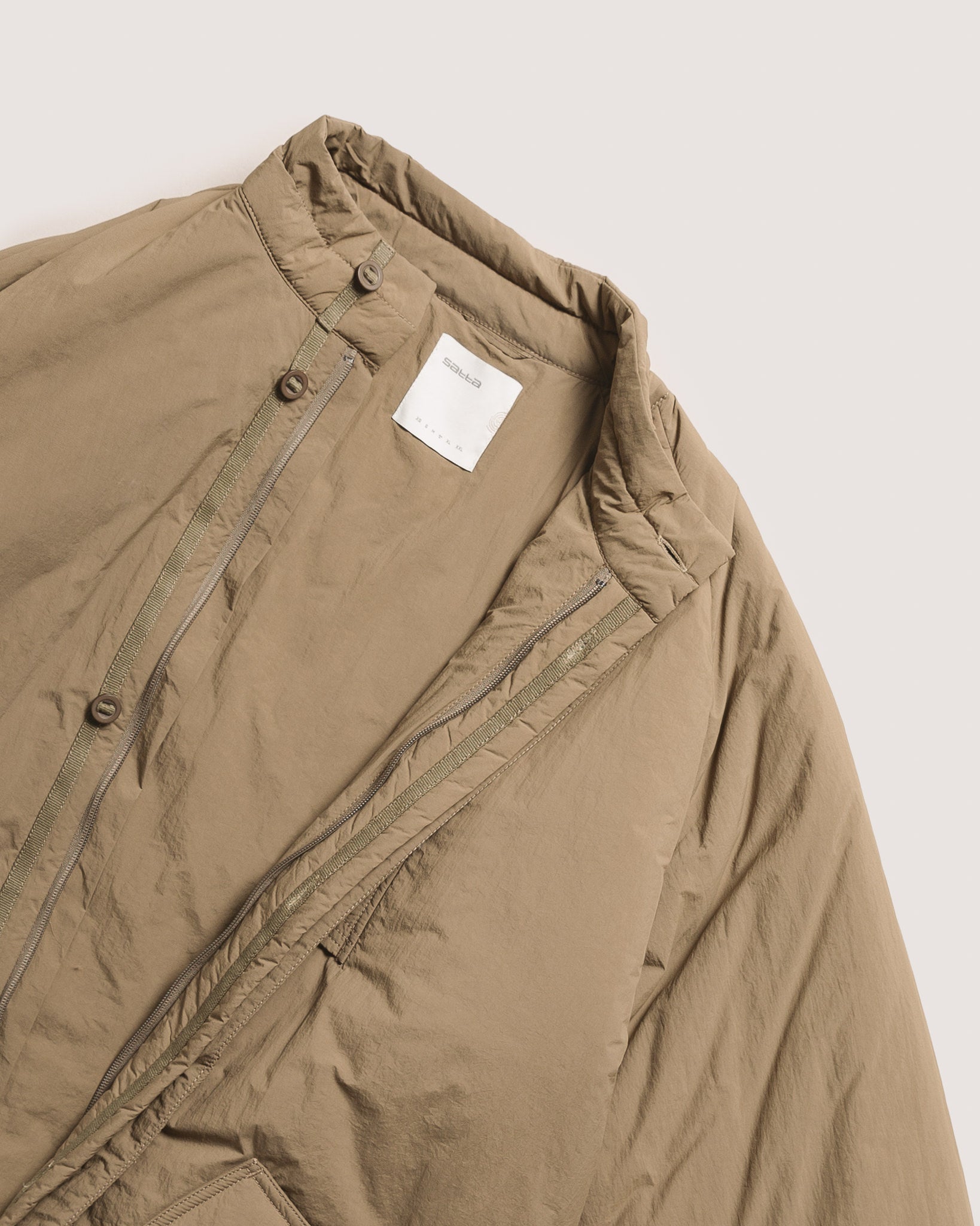 Satta | Terra Parka - Olive Drab - Closeup View