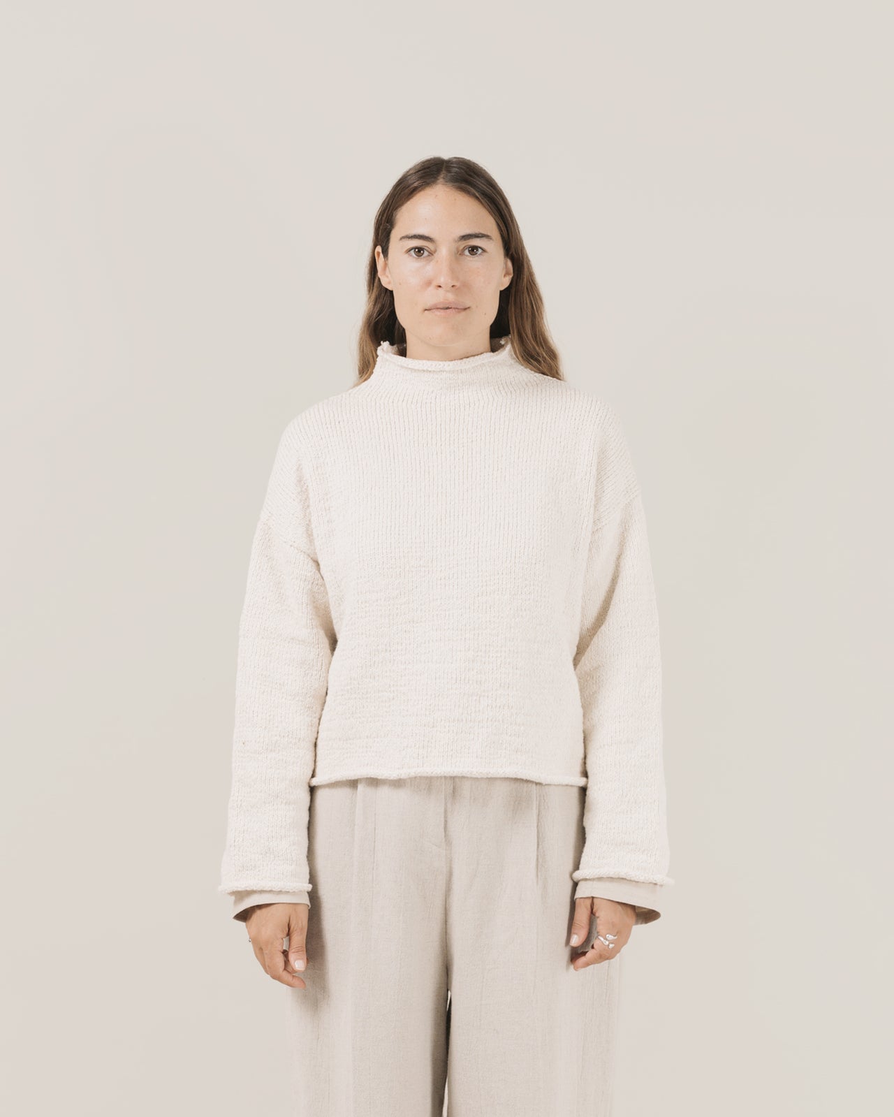 Turtleneck Knit [W] - Chalk