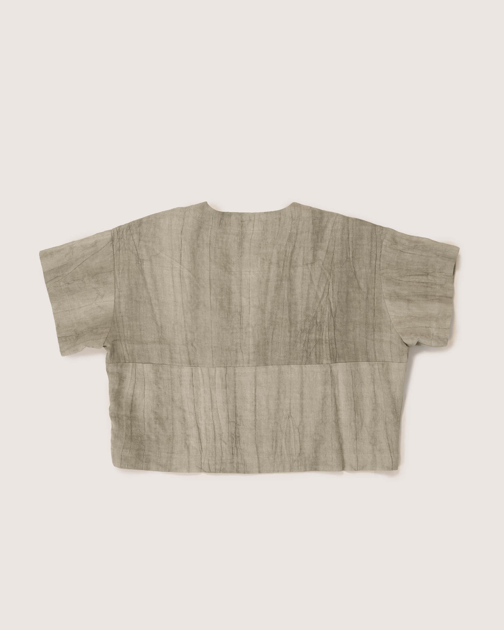Uma Crop Shirt [W] - Marbled White / Grey