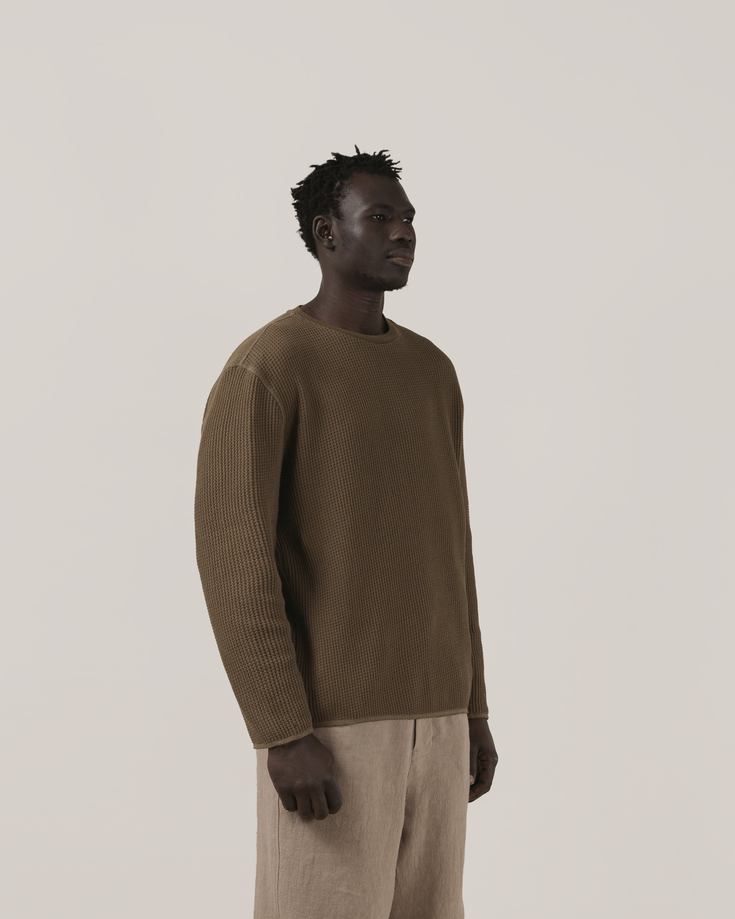 Satta Waffle Longsleeve - Dark Olive