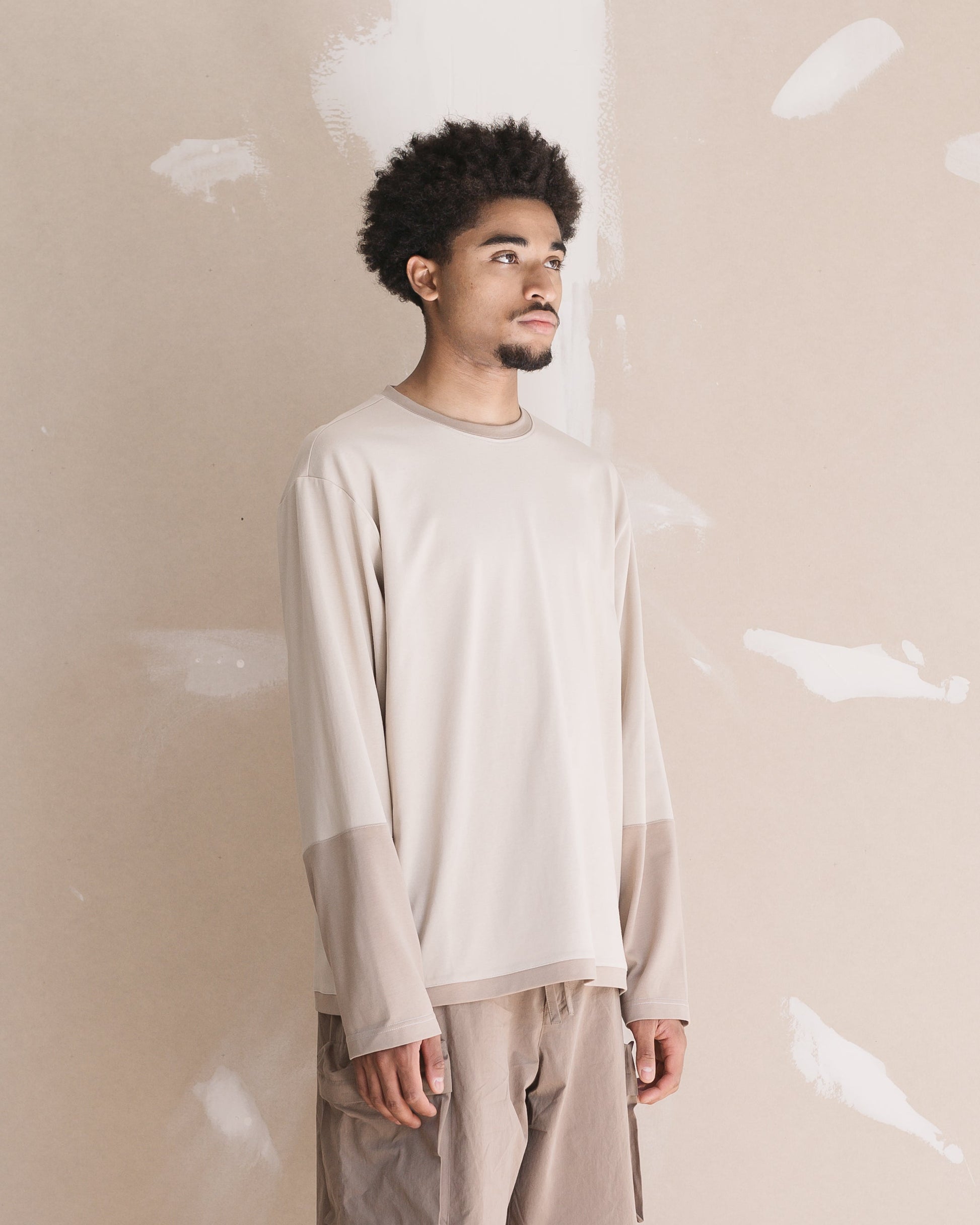 Ls Contrast Top - Light Stone