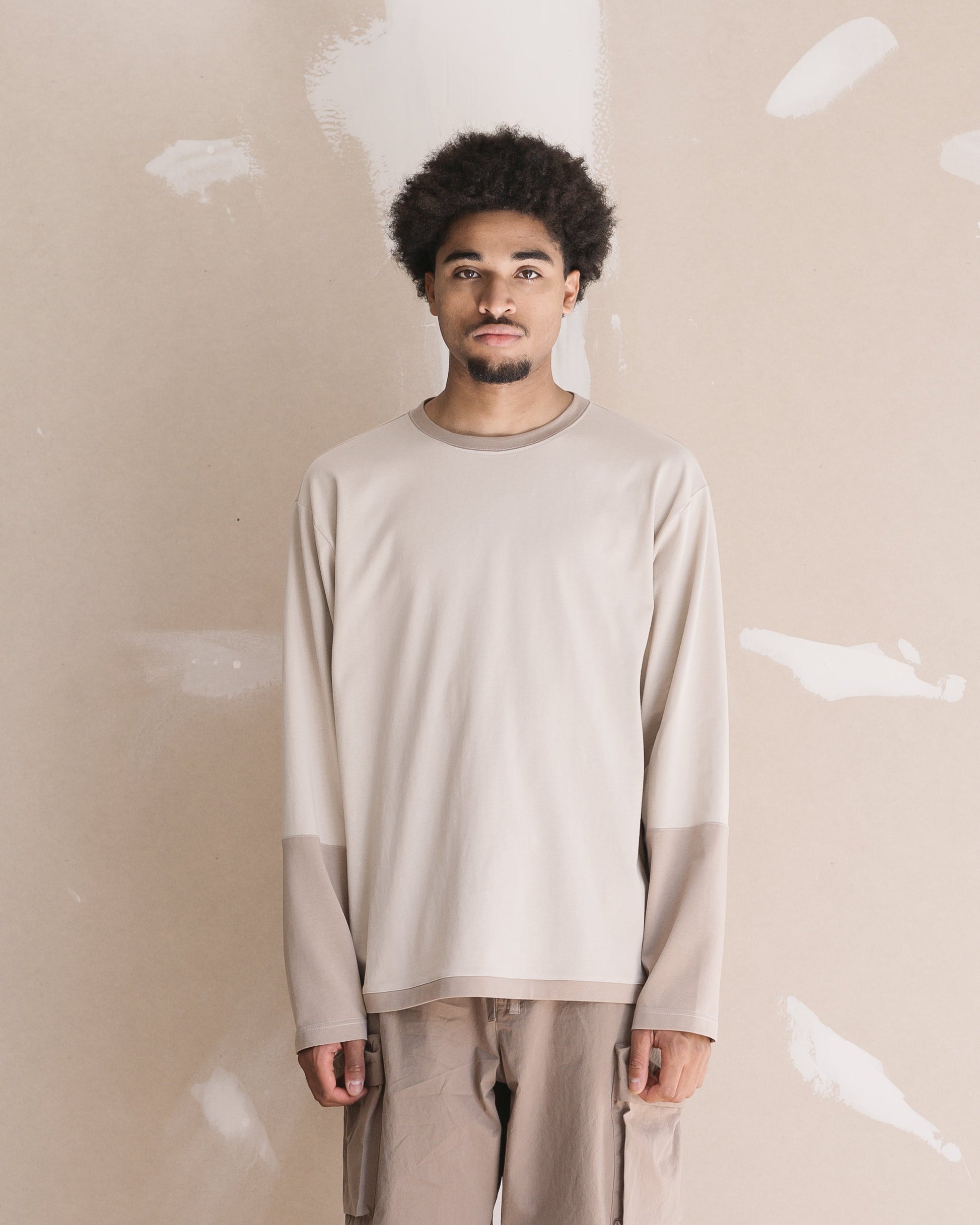 Ls Contrast Top - Light Stone