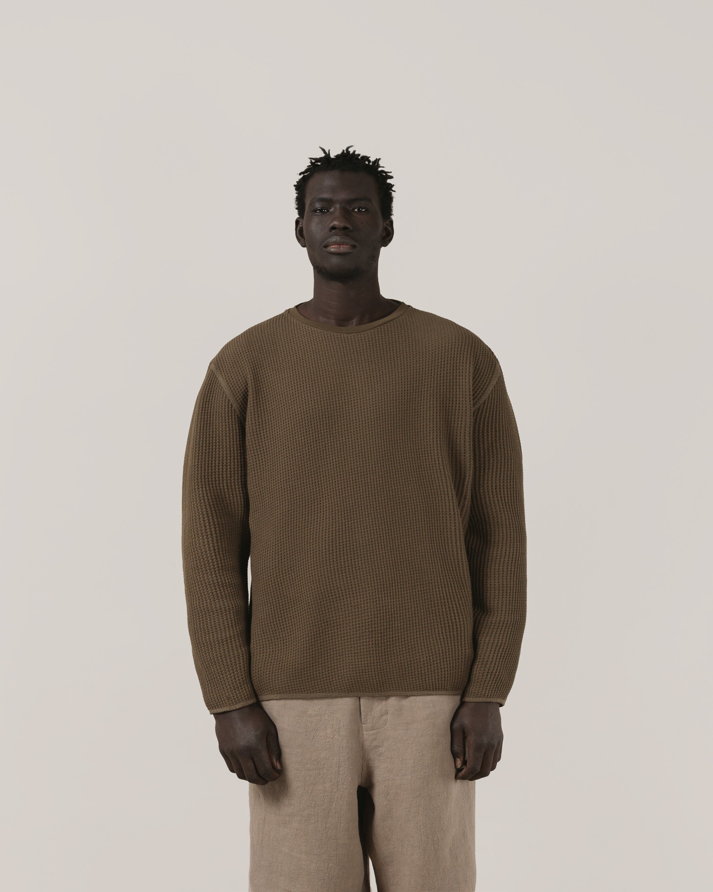 Satta Waffle Longsleeve - Dark Olive