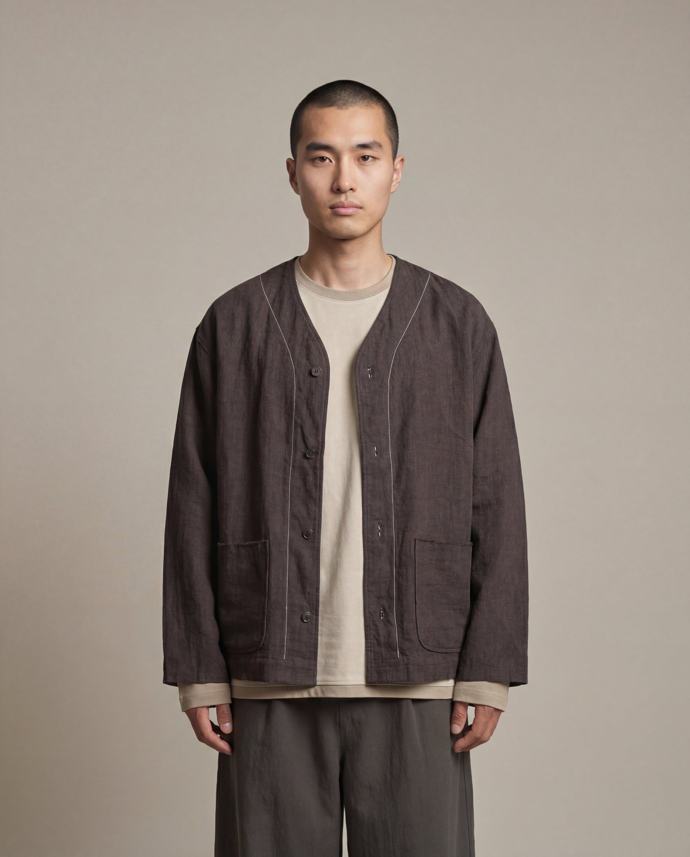 Satta Baseball Collar Layer - Speckled Brown