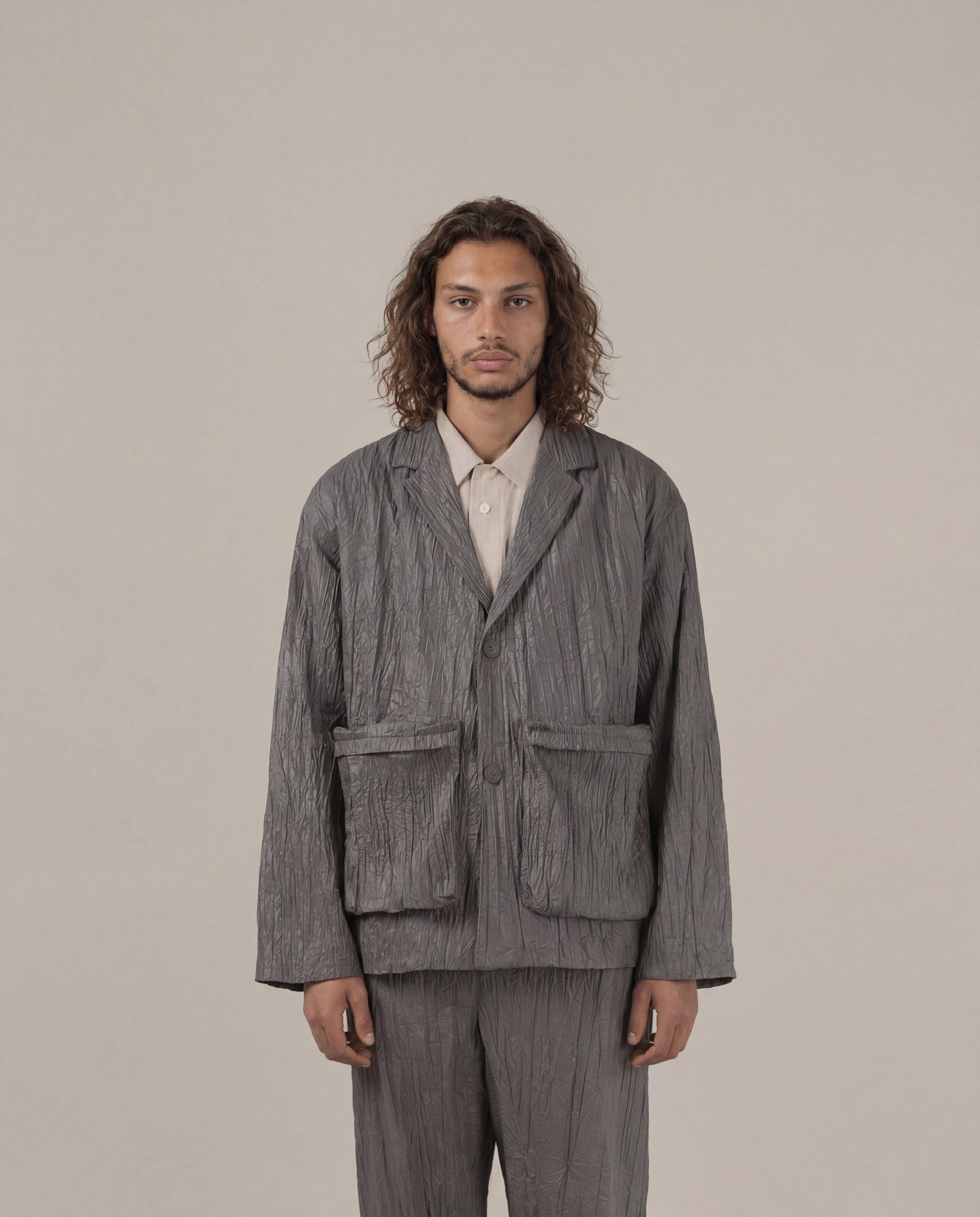 Satta Crinkle Blazer - Graphite