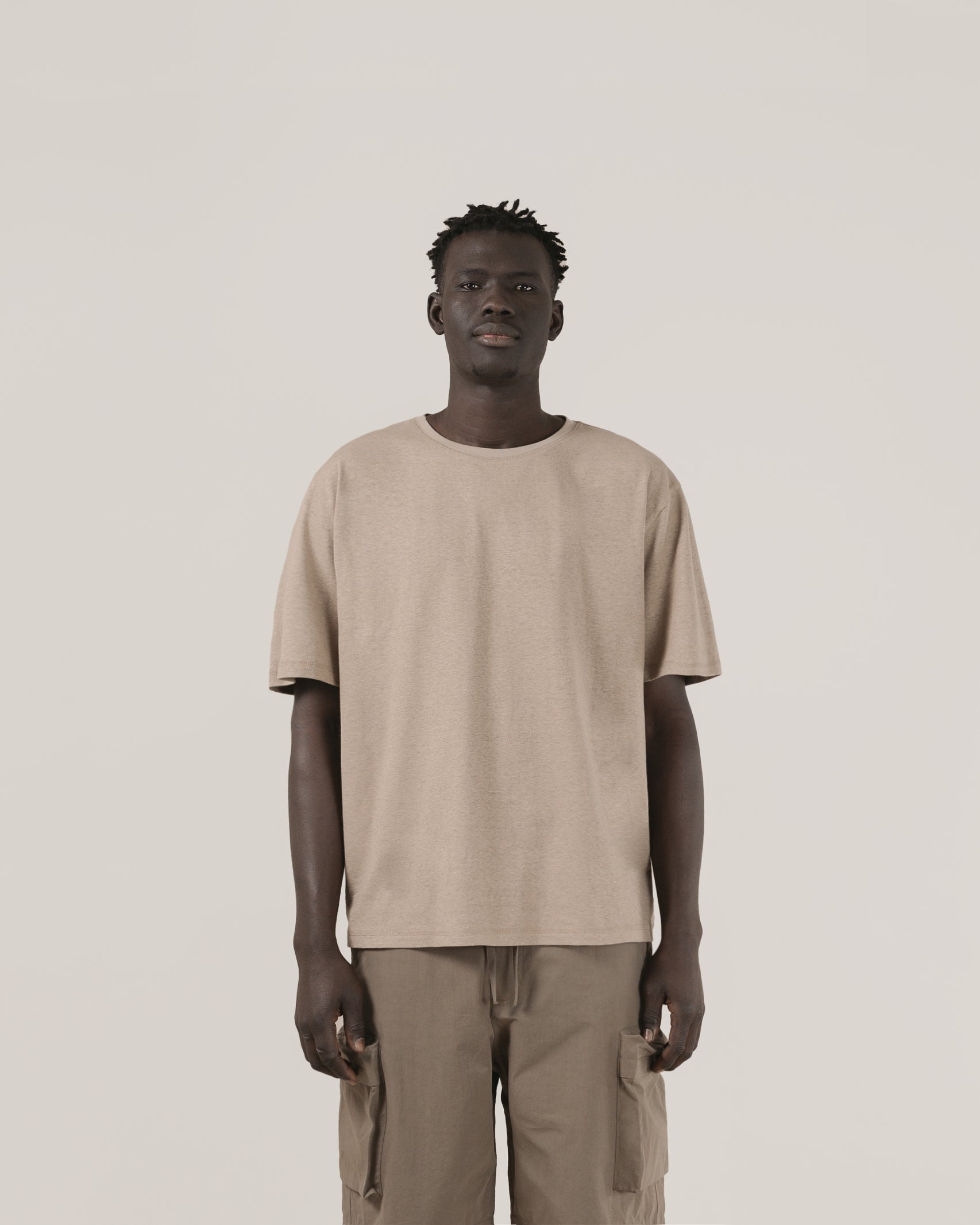 Satta Hemp Flatlock Tee - Stone