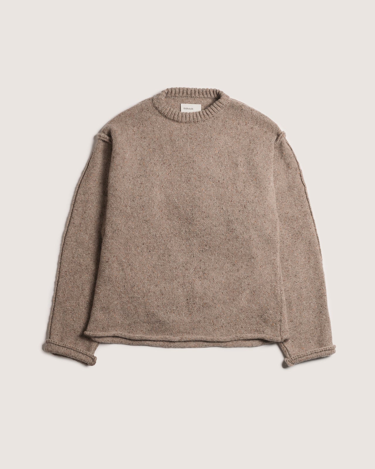 Exposed Seam Knit - Speckled Brown
