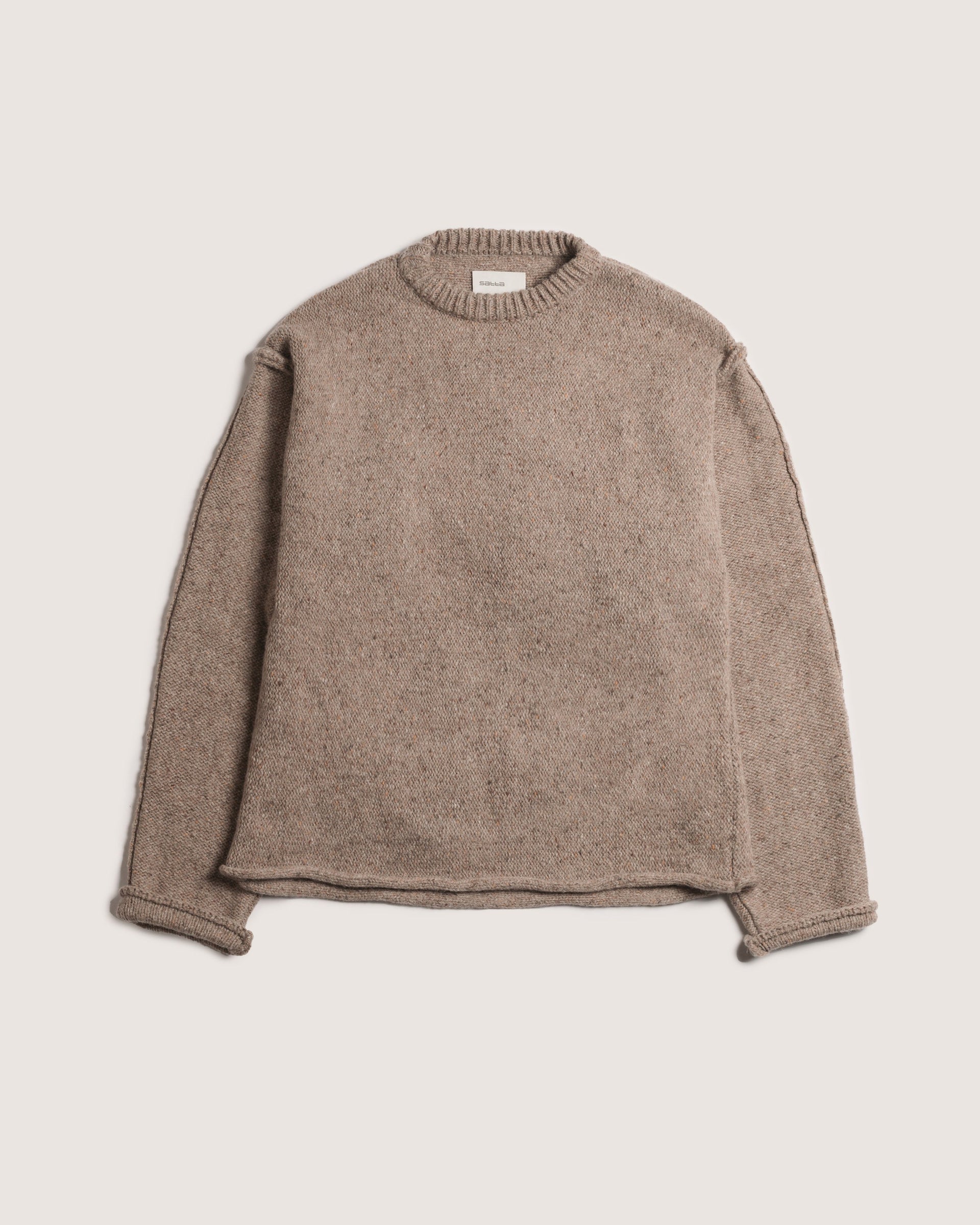Exposed Seam Knit - Speckled Brown