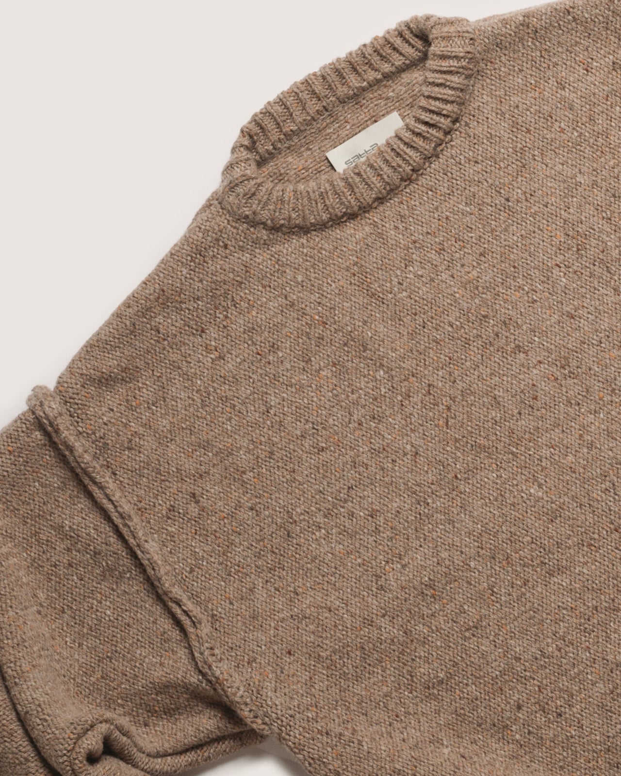 Exposed Seam Knit - Speckled Brown