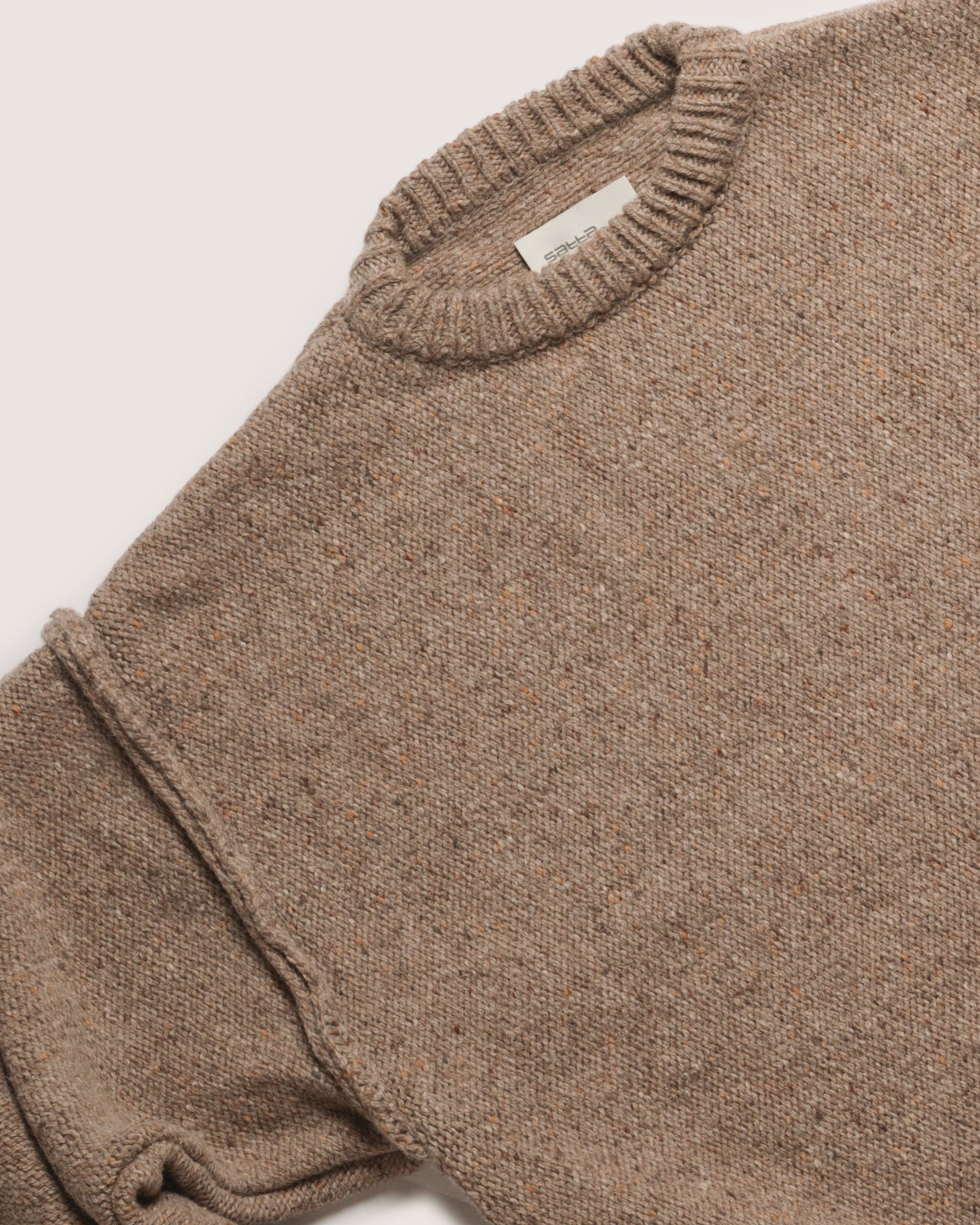 Exposed Seam Knit - Speckled Brown