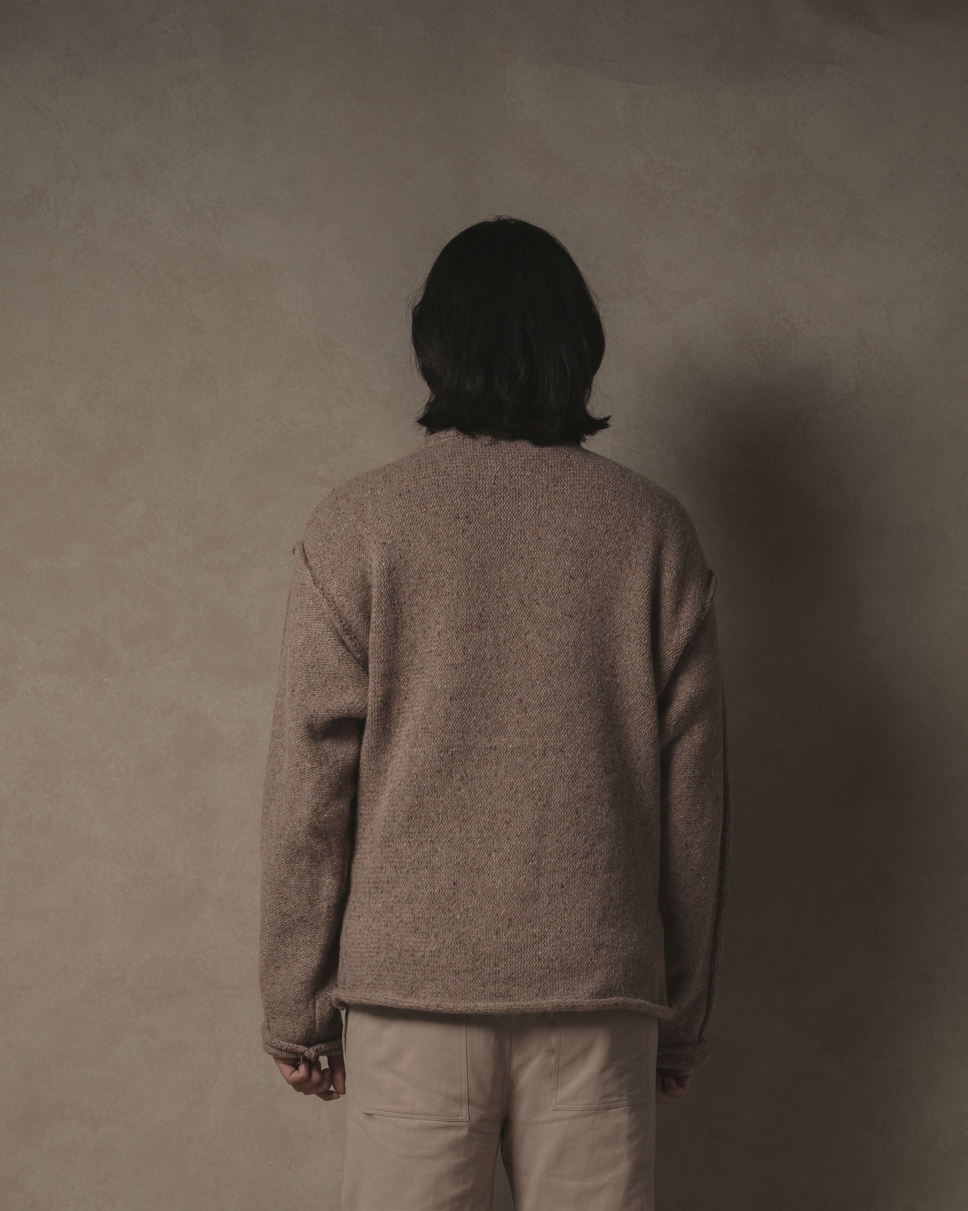 Exposed Seam Knit - Speckled Brown